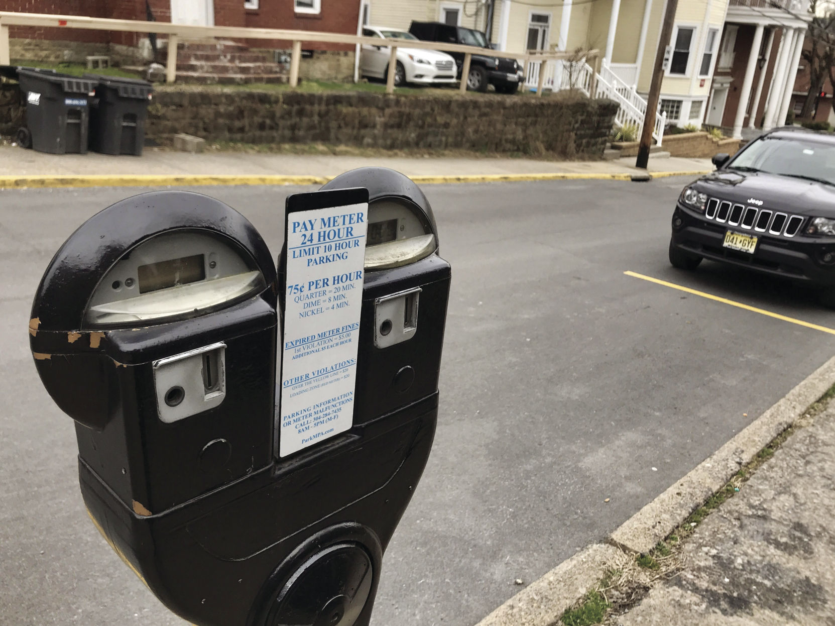 a parking meter on spruce street